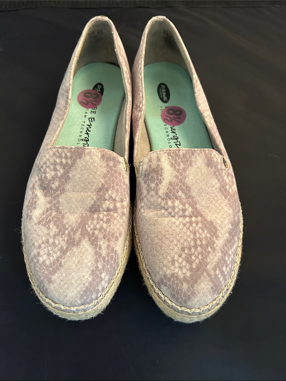 Dr. Scholl's Lt. grey Snake-Print Espadrille Loafers